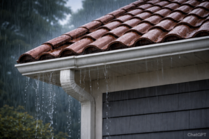 tile roof during a san diego storm